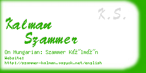 kalman szammer business card